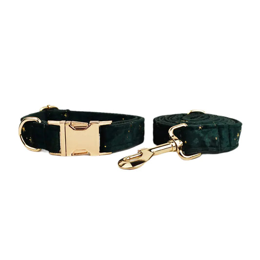 Velvet Pet Collar with Leash Attachment